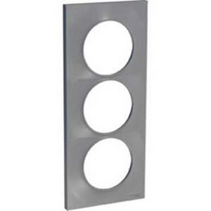 Plaque 3 postes entraxe 57mm Odace Styl - Alu