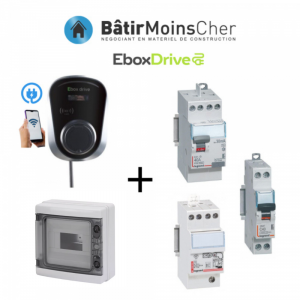 Kit recharge voiture électrique Ebox drive 7,4kW avec coffret et parafoudre