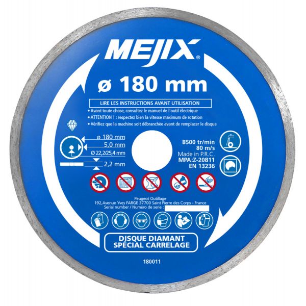 Disque diamant 180 mm - 180011